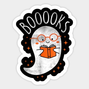 Funny Halloween Cute Ghost Book Reading School Teacher Sticker